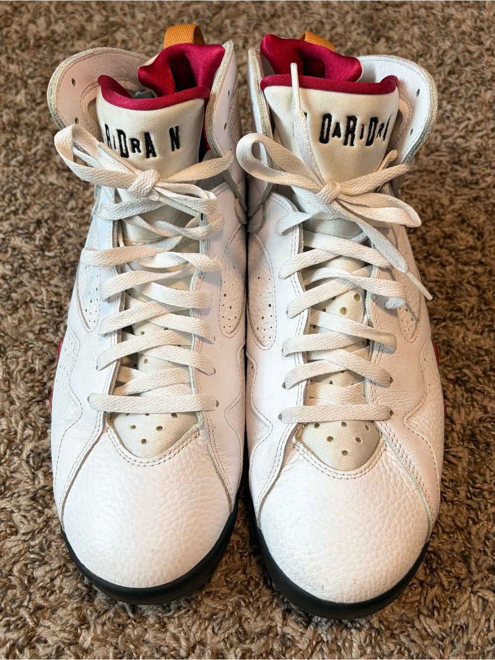Jordan Men's White, Red and Gold High-Top Athletic Sneakers